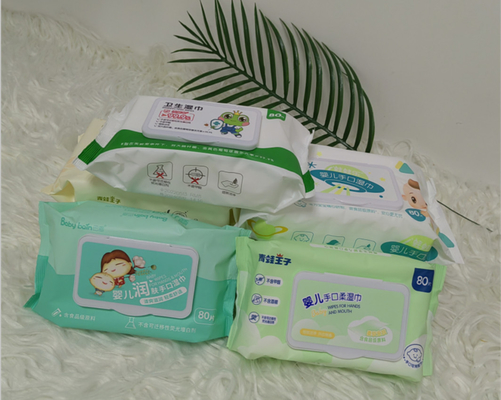 민감한 갓 태어난 비 알콜올 중독 환자를 위한 친절한 언샌티드 부드러운 면 버릴 수 있는 습식 와이퍼지