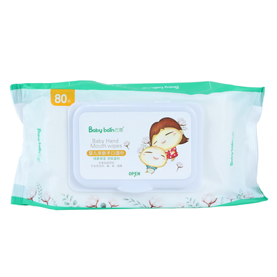 신생아 베이비 케어 물티슈 80Pcs Spunlace 부직포 아기 물티슈 개별 팩