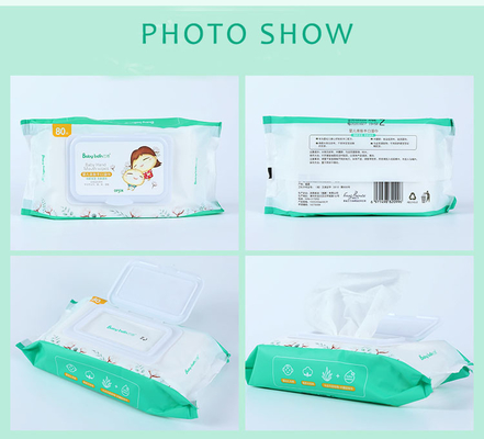 신생아 베이비 케어 물티슈 80Pcs Spunlace 부직포 아기 물티슈 개별 팩