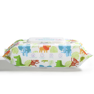 아기를 위한 뚜껑을 가진 물티슈 80개 조사 연약한 비 길쌈된 아기 닦음