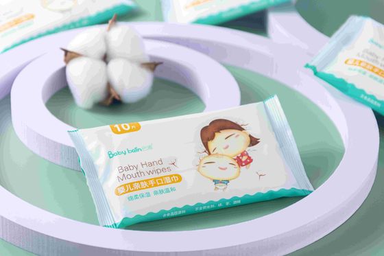 생물 분해성 99.9 순수한 유기 물 닦음 손 청소 아기 처분할 수 있는 물티슈