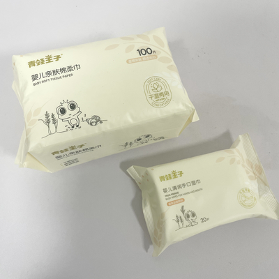 100 PC는 유기농 면 버릴 수 있는 건식 와이프 부드러운 면 마른 습식 와이퍼지를 특화했습니다