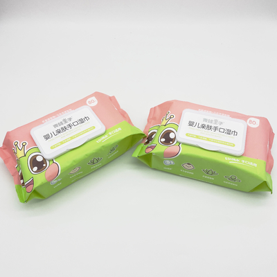 자유로운 플라스틱 캡 언스상 술과 80Pcs 유기적 아기 습식 와이퍼지