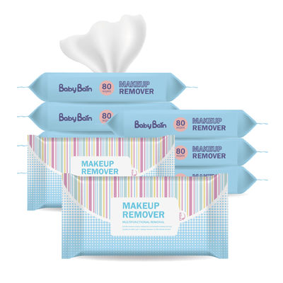 방향 자유롭 모든 피부 타입을 위해 친절한 제거제 세정 와이프 일회용 습식 와이퍼지를 구성합니다