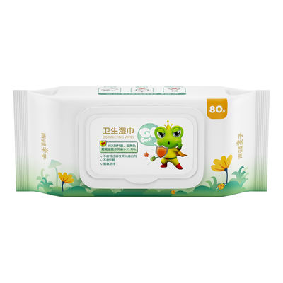 80 PC 미생물에 의해 분해된 세척용 아기 워터는 버릴 수 있는 습식 와이퍼지를 닦습니다