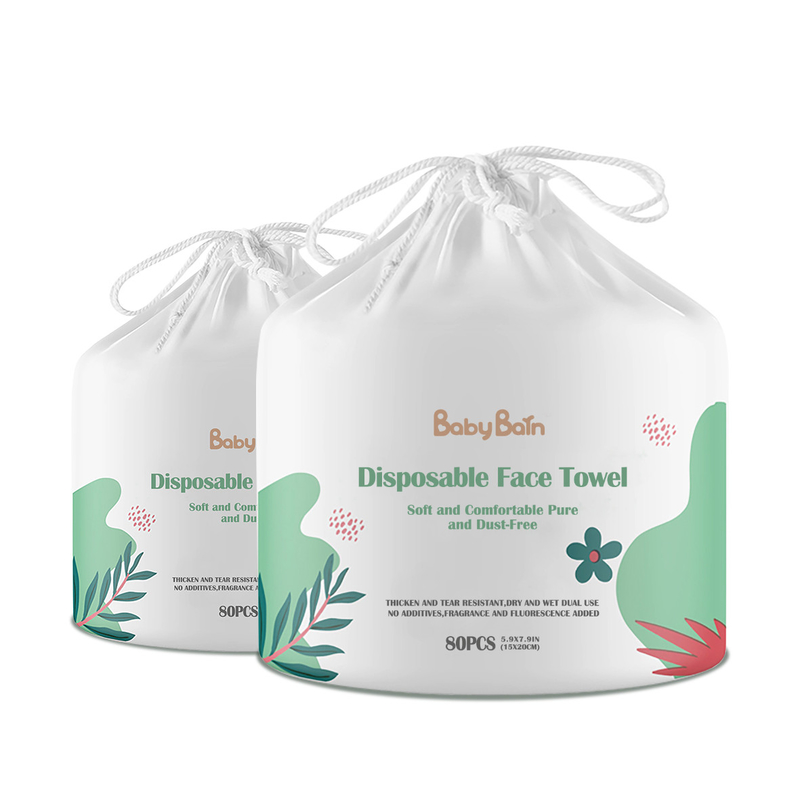 OEM ODM 면 건식 와이프 얼굴 면 마른 아기 100-120Pcs명과 성인 닦기