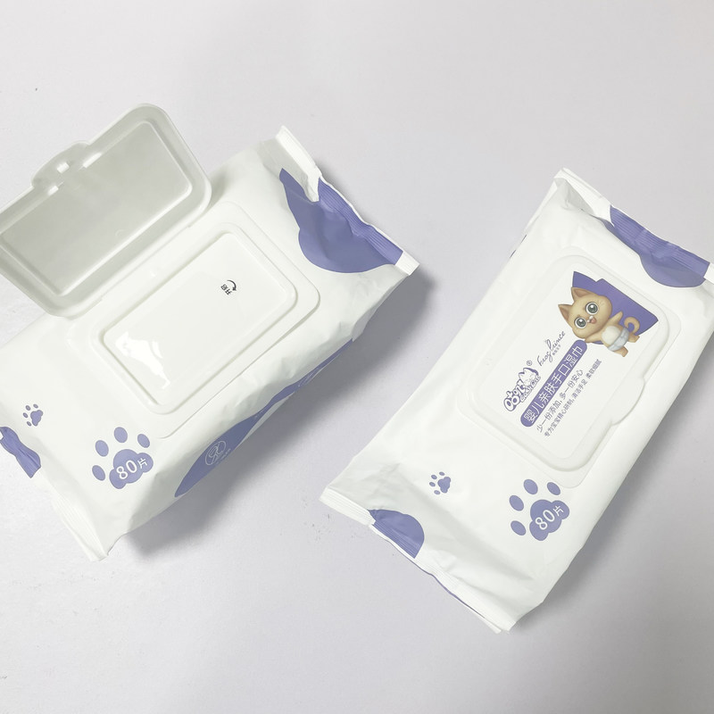 유아양호를 위한 정제수 미생물에 의해 분해된 부직포 언샌티드 습식 와이퍼지 80 PC